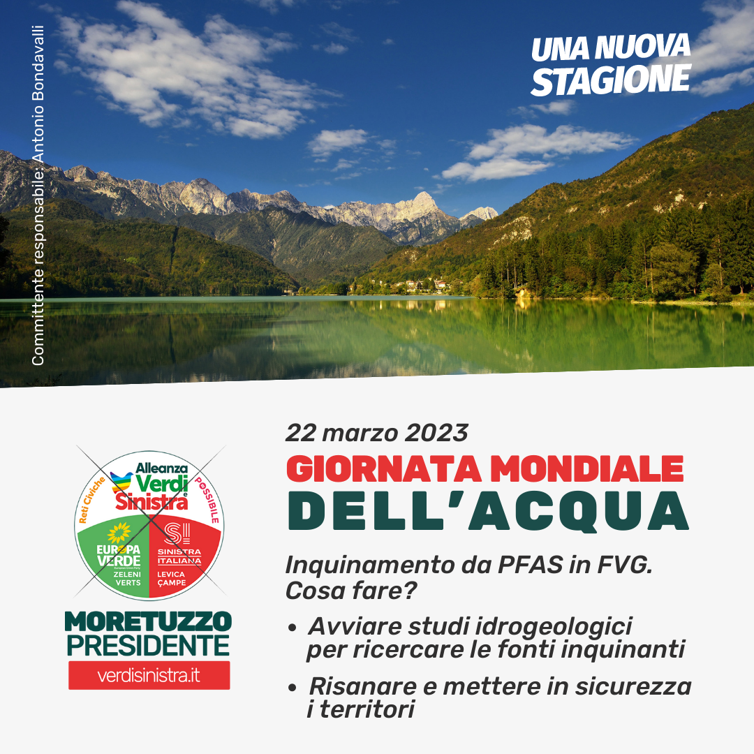 Giornata Mondiale dell’Acqua, in Friuli Venezia Giulia contaminata da PFAS